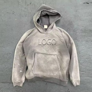 Sudadera con Capucha para Hombre, Estilo Casual, Premium, Streetwear, Diseño Holgado, Estampado Retro, Lavado Ácido, Felpa Francesa, Desgastada - Product Image 6