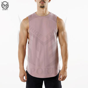 เสื้อกล้ามออกกำลังกายสีพื้นพร้อมโลโก้แบบกำหนดเอง ดีไซน์ใหม่สำหรับผู้ชาย - Product Image 3