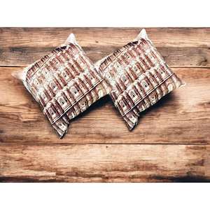 Set of 2 Handmade Square Digital Print Cushion <b>Covers</b> 16x16 Multicolor Decorative <b>Throw</b> Pillow Accents for <b>Sofa</b> Bed - Product Image 1