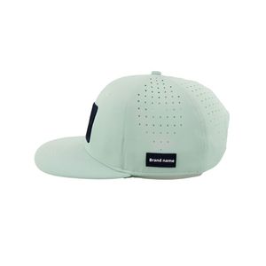 Wholesale 6-Panel Golf Hat with Inner Seam Tape Woven Tag Perforated Laser Cut Breathable Waterproof Snapback Custom Golf Cap - Product Image 2