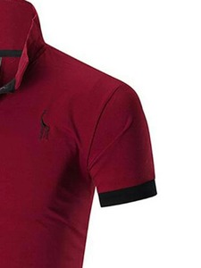 Estilo informal para hombre 100% algodón para camisetas de polo Color sólido manga corta tela transpirable con patrón impreso - Product Image 3