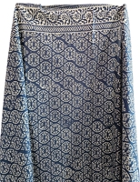 Sarong Pareo 100% coton indigo imprimé à la main pour femmes, 44 pouces x 72 pouces, style floral une pièce