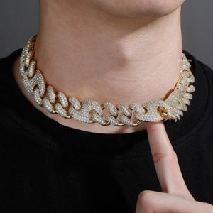 Cadena cubana de moissanita S925 de 20mm-Collar de diamantes de hip-hop para hombres, collar de moissanita grueso de plata 925 DE LA India - Product Image 2