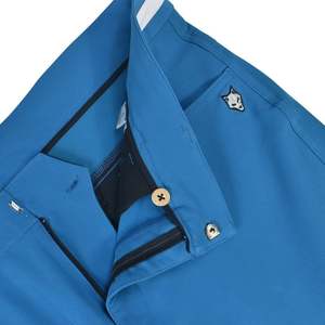Pantalon de golf décontracté bleu pour homme, couleur unie, respirant, tissé, avec fermeture éclair perlée, braguette boutonnée, logo au dos, sans coutures, 100 % polyester - Product Image 5