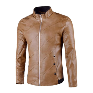 Chaqueta de Cuero Genuino para Hombre, Precio al por Mayor, Cortavientos, Estilo Urbano de Invierno, Diseño Personalizable con Logotipo Frontal - Product Image 1