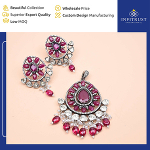 ชุดจี้หินมออิสซาไนท์ประดับด้วยต่างหูชุบเคลือบสารออกซิไดซ์สำหรับงานปาร์ตี้และงานแต่งงานสำหรับผู้ซื้อจำนวนมาก - Product Image 2