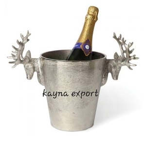 Artesano indio hecho a mano estilo ciervo aluminio champán cubo níquel chapado elegante diseño lluvia ciervo encimera Bar conjuntos - Product Image 2