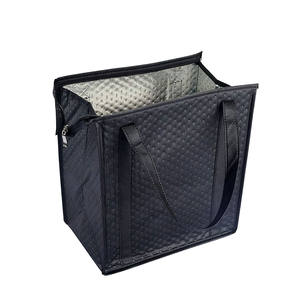 Sac isotherme d'épicerie de réfrigérateur durable en nylon noir et bleu 6.9 litres de capacité imprimée - Product Image 1