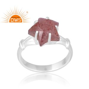 แหวนควอตซ์อัญมณี925สเตอร์ลิงเงินธรรมชาติแหวนใหม่เครื่องประดับที่กำหนดเองของขวัญสำหรับผู้หญิงสำหรับเธอ - Product Image 1