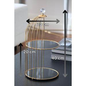 Servizio di presentazione Catering gabbia d'oro di lusso 2 livelli 45cm Organizer torta Stand