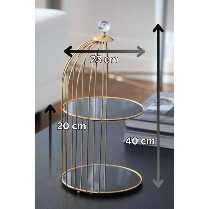 Service Presentation Catering Gold Cage Luxury 2 Tier 45cm Organizer Cake Cake Stand