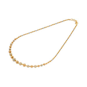 สร้อยคอทองคำยาว Parijaat Mala สำหรับผู้หญิง - เครื่องประดับโซ่เส้นเล็ก - Product Image 4