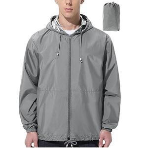 Veste coupe-vent imperméable à capuche en toile Softshell légère unisexe avec col montant pour la randonnée et les activités de plein air - Product Image 1