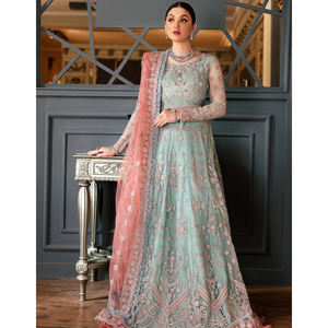 Nouveau Pakistan Net Matériel Robes Femmes Broderie tissu Partie Porter Robe Vente Chaude Pas Cher Prix - Product Image 1