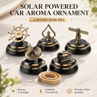 Diffuseur d'huiles essentielles solaire rotatif multifonctionnel pour voiture, ornement aromatique, parfum longue durée, tablette parfumée en bois pour tableau de bord