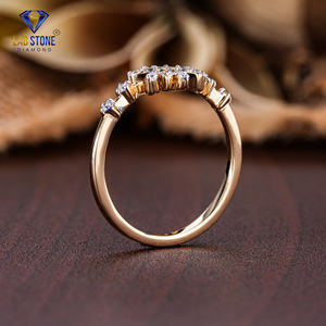 Lab-Stone Party Wear Bague en diamant 0.167 TDW Round Cut Rose Gold Couleur EF-VS - Product Image 5
