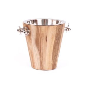 Enfriador de botellas de vino de madera de diseño admirable con cabeza de escenario de latón, artesanía de excelente calidad, venta al por mayor, cubo de hielo personalizado - Product Image 5