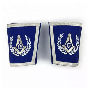 Customized Masonic hand Cuffs With Fringe <b>Craft</b> Officers Gauntlets Embroidery Regalia Gifts Metal Crafts - Product Image 4