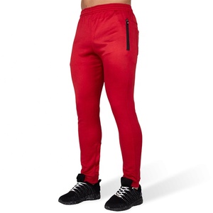 Pantalon de jogging pour homme en coton et polyester, coupe slim, uni, avec poche zippée, taille haute, pour la salle de sport, vente en gros - Product Image 4