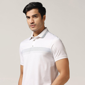 เสื้อโปโลผ้าไหมทรงสูงสำหรับทุกเพศเสื้อกอล์ฟแขนสั้นระบายอากาศสีพื้นพิมพ์ลายโลโก้ตามสั่ง - Product Image 4