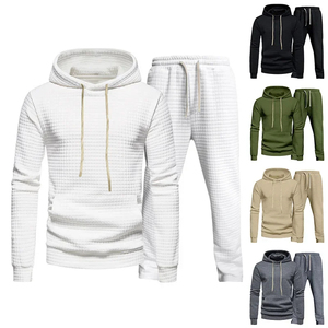 Conjunto de chándal de Jersey de lana de algodón de gran tamaño 450GSM Conjunto de pantalones de Jogger y Sudadera con capucha de color sólido unisex - Product Image 6