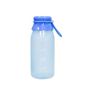 Bouteille en plastique PET moderne et mignonne en forme de bouteille de lait de 500 ml, imprimée, pour jus et smoothies, avec sangle de poignet, compatible lave-vaisselle, ustensile de cuisine - Product Image 1