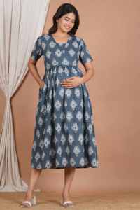 Nuevo Vestido de Maternidad Holgado con Acceso para Lactancia, Transpirable, de Verano, de Algodón, para Mujer - Product Image 3