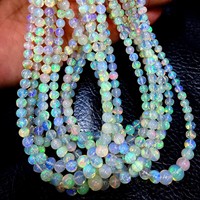 Chaîne de perles d'opale de feu éthiopienne, lisses et polies, naturelles, multicolores, qualité supérieure, 8x10 9x11 20 carats, certifiées IGI, bijoux