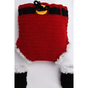 Noël fait à la main laine Crochet rouge solide noël bébé vêtements hiver bébé vêtements ensemble pour enfants Photoshoots mode photographie - Product Image 3