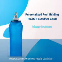 Bouteille d'eau pliable personnalisée en plastique réutilisable avec bouchon à boire directement, design minimaliste pour le camping et les activités de plein air