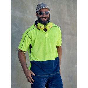 OEM personnalisé deux tons haute visibilité à manches courtes en maille de polyester Chemise de travail en coton pour hommes - Product Image 4