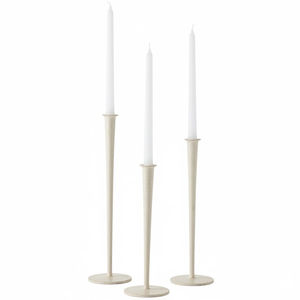 Set Of 3 Tall <b>Taper</b> <b>Candle</b> Holders Modern Farmhouse Distressed White Metal Candlestick Holders Elegant Home Table Decor - Product Image 1