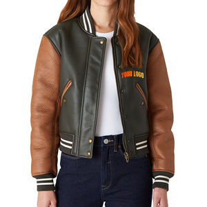 Veste universitaire pour femmes sur mesure en gros de haute qualité blouson de baseball surdimensionné veste élégante en laine mélangée Letterman - Product Image 4