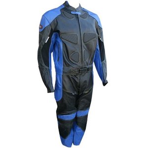 Chándal de cuero para montar en motocicleta, 2 piezas, azul/negro, S - Product Image 4