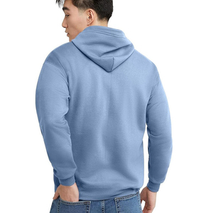 เสื้อฮู้ดมีซิปสำหรับผู้ชายผ้านุ่มเฮฟวี่เวทวัสดุทำจากวัสดุสีทึบออกแบบได้ตามต้องการ - Product Image 2