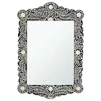Miroir mural décoratif en nacre écologique au design moderne, forme personnalisée, bordure encadrée en os incrusté, modèle CC-8808 Croissant