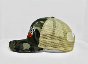 Promotional Business Pre-Curved 6 Panel Trucker <b>Hats</b> Green Camouflage Mesh Adjustable Custom Logo Sport Gorras for Performance - Product Image 2