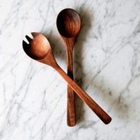 Ensemble de saladiers en bois d'acacia, ensemble de saladiers en bois d'acacia, écologique, passe au lave-vaisselle, ustensiles à salade, cuisine, fabriqué en Inde
