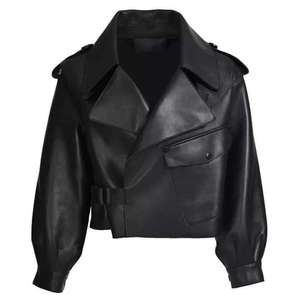 Premium Quality Women Leather Jacket Breathable Anti-Wrinkle Waterproof Eco-Friendly Lightweight Winter Cotton Filled - Product Image 3