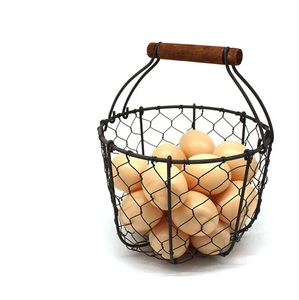 Cesta decorativa de hierro para huevos para cocina, mesa de comedor, hogar, restaurante, encimera, soporte organizador de almacenamiento - Product Image 1
