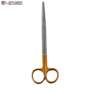Ciseaux Metzenbaum à lame arrondie en acier inoxydable de qualité supérieure, finition dorée, instrument chirurgical droit, certifié MOL CE - Product Image 2