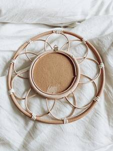 Offre Spéciale seul miroir en rotin pour décoration murale miroir vintage artisanat du Vietnam - Product Image 3