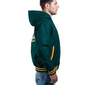 La mejor chaqueta universitaria de calidad premium con cierre tipo botón Capucha de moda Letterman Diseño de béisbol Chaqueta con cuello en V - Product Image 3