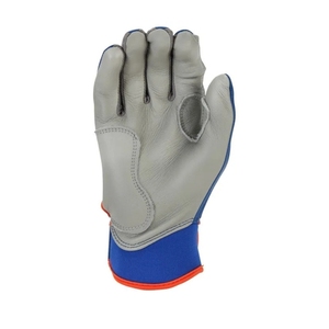 Guantes de béisbol de cuero genuino personalizados con logotipo personalizado, guantes de bateo de cuero azul con cierre de velcro para entrenamiento. - Product Image 3