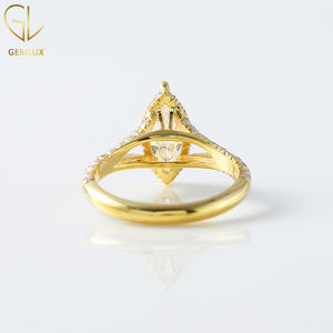 Diseño de moda Venta caliente 925 Plata 2 Ct Marquise Cut Lab Grown Diamond Split Shank Anillo de compromiso para mujeres - Product Image 4