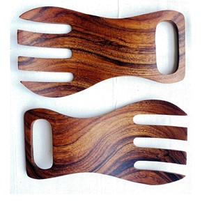 Nouvel ensemble d'accessoires pour salade en bois d'acacia, écologique, compatible lave-vaisselle, ustensiles de cuisine, fabriqué en Inde - Product Image 3