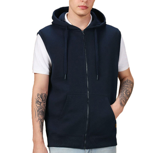 เสื้อฮู้ดแขนกุดมีซิปสำหรับผู้ชายผ้าฝ้าย100% มีลายพิมพ์สำหรับการเพาะกาย - Product Image 1