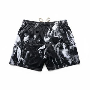Shorts streetwear pour hommes, shorts en mesh respirants, séchage rapide, art grec personnalisé, été - Product Image 4