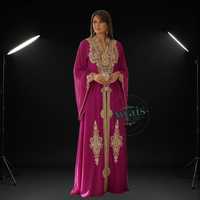 Vente en gros AWAIS HOUSE Kaftan de mariage musulman traditionnel léger fait main orné de paillettes et de perles, grande taille, en Georgette, col montant, longueur au sol