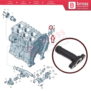 Conector de Brida de Agua del Refrigerante del Motor BHC657 03H121145A para Q7, EOS, CC, Passat, Touareg, Cayenne, Superb - Product Image 5